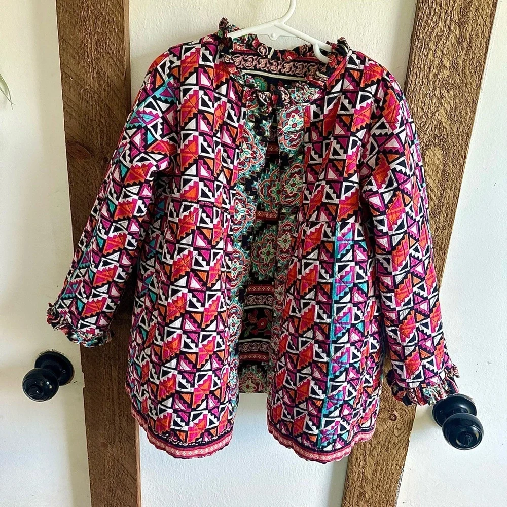 Girls Ethnic Boho Vintage Reversible Jacket size 7